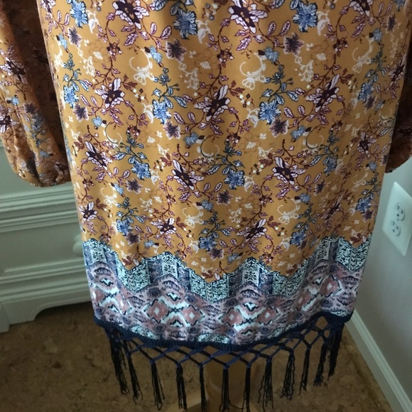 XHILARATION FRINGED BOHO DRESS - Picture 6 of 6